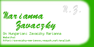 marianna zavaczky business card